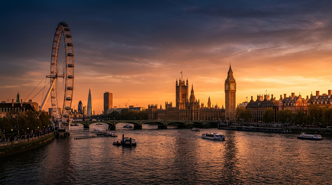 London skyline at golden hour — Climate Resilience Roundtable 2026